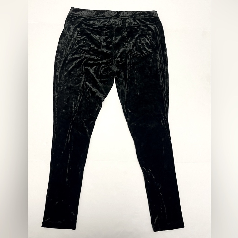 JC ⚜️🖤⚜️ Juicy Couture Velvet Leggings Black Solid Pull On Elastic Waist - Picture 7 of 14
